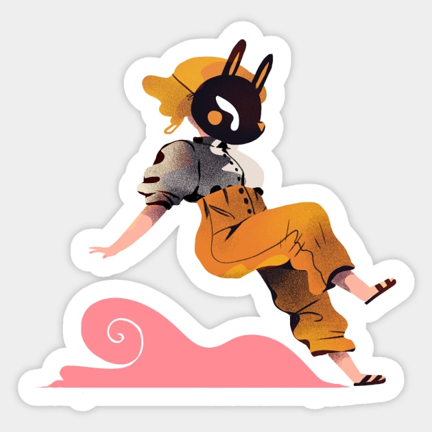 Masked Girl Sticker by Mofy